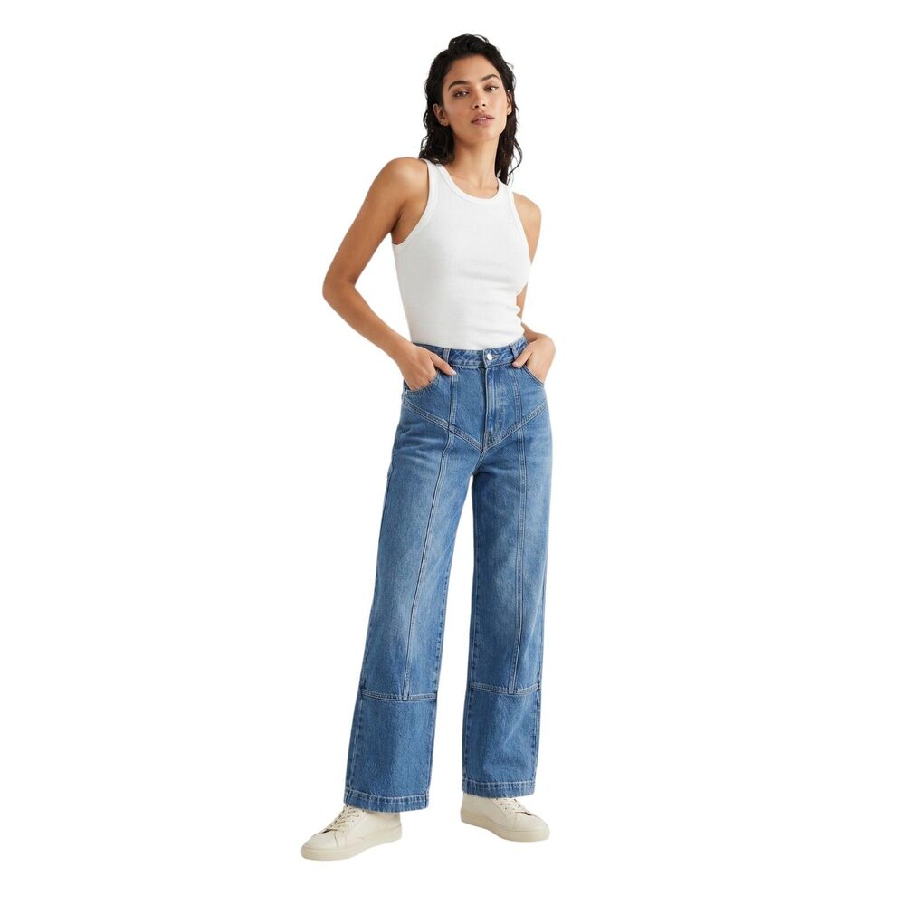 Naked Wardrobe High Rise Wide Leg Denim Jeans NWOT Size 32